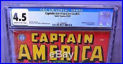 CAPTAIN AMERICA COMICS #20 (Hanging Panels) CGC 4.5 Golden Age 1942 Timely