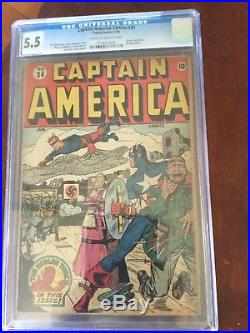 CAPTAIN AMERICA COMICS #34 (Syd Shores Cover) CGC 5.5 Golden Age 1946 Timely