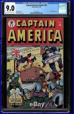 Captain America Comics #40 Cgc 9.0 Golden Age Single Highest Graded! #1210801003