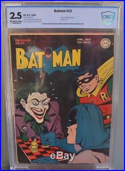 CBCS 2.5 BATMAN #23 (DC, 1944) Classic black-background Joker cover. GOLDEN AGE