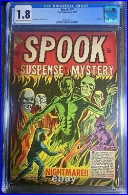 CGC 1.8 Spook Suspense And Mystery # 30 J. Disbrow Cover. Rare. Precode Horror