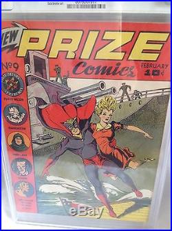CGC Prize Comics # 9 Golden Age Comic 1941 4th Highest Grade 8.0 VF