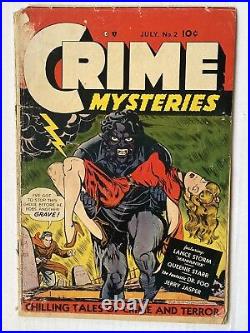 CRIME MYSTERIES #2 1952 H. C. Hollingsworth Headlight Cover Marijuana story RARE