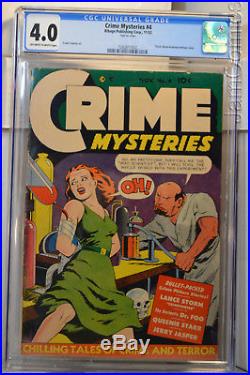 CRIME MYSTERIES #4 CGC 4.0 CLASSIC Bondage Frazetta SHARP GOLDEN AGE COMIC GRAIL