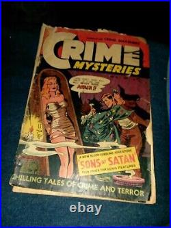 CRIME MYSTERIES 7 ribage comics 1953 golden age Horror crime GGA bondage cover
