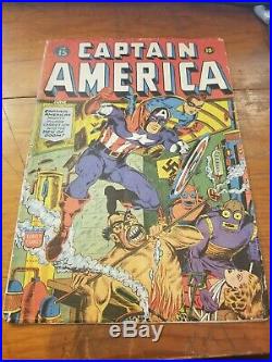 Captain America 15 1942 Cover Only Front and Back WWII Golden Age Timely Comic