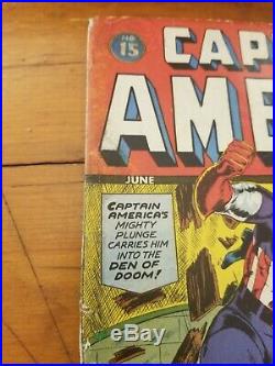 Captain America 15 1942 Cover Only Front and Back WWII Golden Age Timely Comic