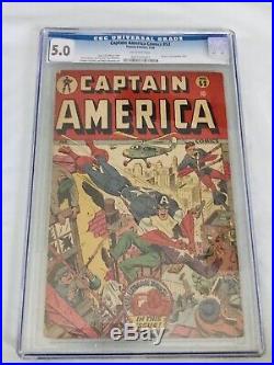 Captain America #53 Golden Age Timely CGC 5.0 Schomburg Cover Off-White Pages