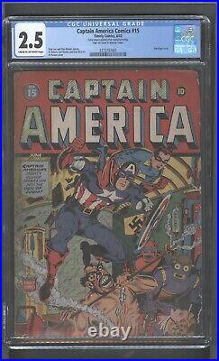 Captain America Comics #15 CGC 2.5 Early Cap! Golden Age