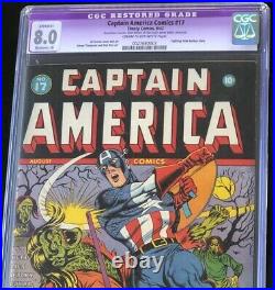 Captain America Comics #17 (Timely 1942) CGC 8.0 Restored Golden Age Comic