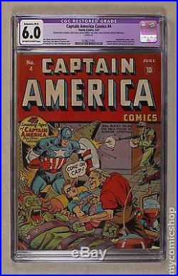 Captain America Comics (1941 Golden Age) #4 CGC 6.0 RESTORED 0298271001