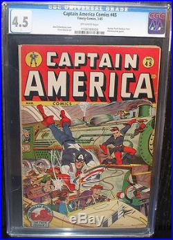 Captain America Comics 45 Cgc 4.5 Golden Age Timely Schomburg 1945