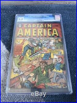 Captain America Comics # 9. Cgc 3.5 OW. Golden Age Timely. Jack Kirby Joe Simon