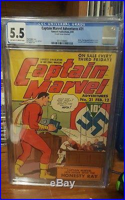 Captain Marvel Adventures # 21 Shazam Golden Age Feb 1943 with Hitler Nazi CGC Lot