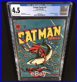Catman Comics #32 CGC 4.5 OWW Pages Golden Age Classic L. B. Cole Cover