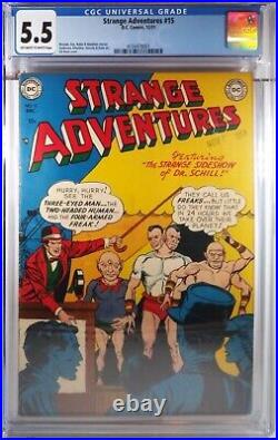 Cgc 5.5 Strange Adventures #15 DC Comics 1951 Alien Ufo Circus Golden Age