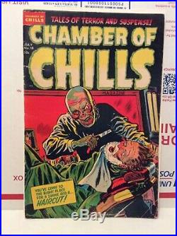 Chamber Of Chill #18 1953 Pre-code Horror/ Rare Barber Shop Cover. Golden Age