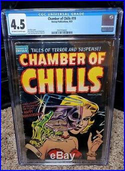 Chamber of Chills 19 CGC 4.5 Harvey 1953 Golden Age Pre-Code Horror Lee Elias