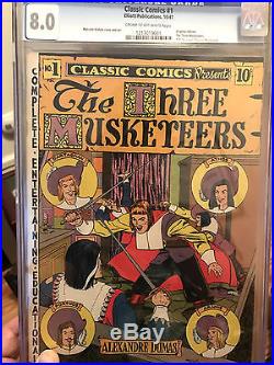 Classic Comics #1 The Three Musketeers (Elliott, 1941) CGC VF+ Golden Age RARE