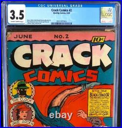 Crack Comics #2 (1940) CGC 3.5 Lou Fine Art! Golden Age Quality Comics