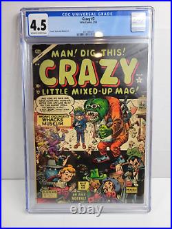 Crazy #3 CGC 4.5 Atlas Comics 1954 Golden Age Joe Maneely Monster Cover