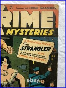 Crime Mysteries #11 (Ribage Trojan 1954) Pre-code Crime Strangulation Cover Rare