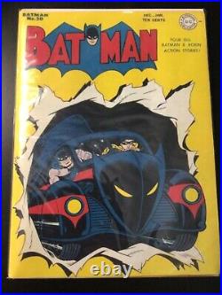 D. C. Comics, Batman #20, 1944, 1st Batmobile Cover, PR Read inside