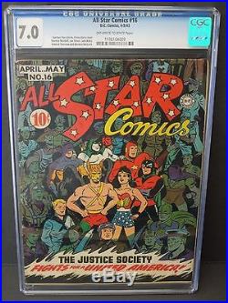 DC ALL STAR COMICS #16 1943 CGC 7.0 OWithWP GOLDEN AGE WONDER WOMAN