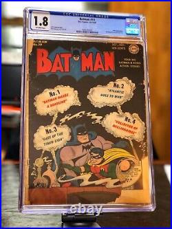 DC BATMAN #19 1943 CGC 1.8 GOLDEN AGE Pre-code Detective Comics ¢10 Comic LOOK