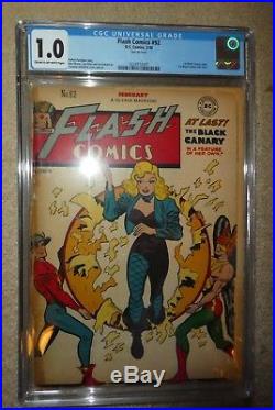 DC COMICS FLASH 92 1st Black Canary cover 1.0 CGC 1948 golden age