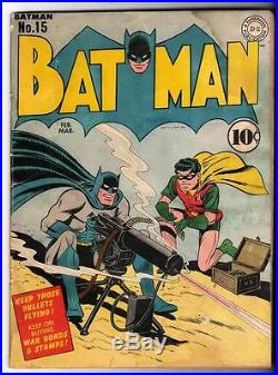DC Comics BATMAN Golden age #15 1943 3.5 1st New Costume Catwoman classic cover