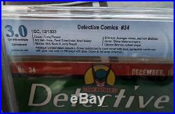 DC Comics DETECTIVE COMICS 34 3.0 Batman CBCS CGC Golden age