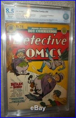 DC Comics DETECTIVE COMICS 74 8.5 Batman CBCS CGC Golden age tweedledee 1st app