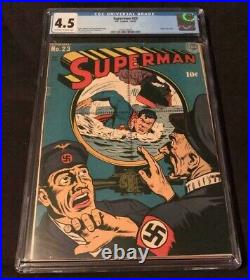 DC Comics SUPERMAN #23 CGC 4.5 CLASSIC WAR COVER GOLDEN AGE 1943