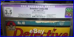DC DETECTIVE COMICS 48 3.5 Batman CBCS CGC Golden age batmobile Gotham city