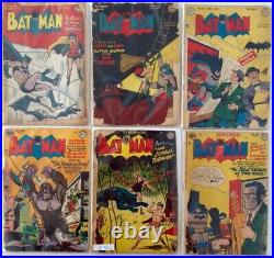 DC GOLDEN AGE BATMAN COMIC LOT 1947 #'s 39-46-53-68-72-75-98