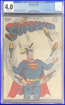 DC Superman #47 CGC 4.0 Off-White Pages 1947 Golden Age, Juggling Cover