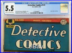 DETECTIVE COMICS #109 1946 CGC 5.5 FN- Golden Age DC Comics JOKER COVER & STORY