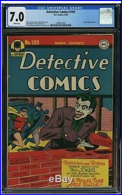 DETECTIVE COMICS 109 CGC 7.0 (1946) WHITE Pgs Golden Age Joker Cover 1294615003
