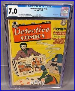 DETECTIVE COMICS #118 (Joker Cover/Story) CGC 7.0 DC 1946 Golden Age Batman