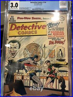 DETECTIVE COMICS #158 (Joker Cover) CGC 3.0 DC Comics 1950 Golden Age