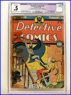 DETECTIVE COMICS #36 1940 CGC 0.5 PR (R) Golden Age DC Comic RARE Hugo Strange