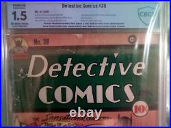 DETECTIVE COMICS 38 Cbcs 1.5 Fr-g. DC 1940 1ST ROBIN GOLDEN AGE BATMAN RARE