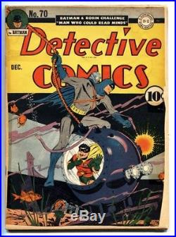 DETECTIVE Comics #70 1942 Batman-Robin-Classic Cover-Golden-Age Comic