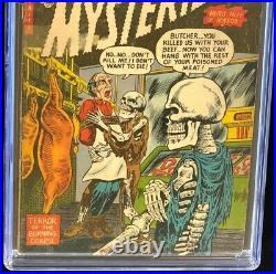 Dark Mysteries #18 (Master 1954) CGC 3.0 OW Golden Age Horror Skeleton Cvr