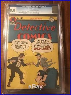 Detective Comics #101 7/45 Cgc 8.0 Golden Age Batman Beauty