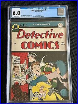 Detective Comics 107 CGC 6.0 Dick Sprang Cover Bob Kane Golden Age