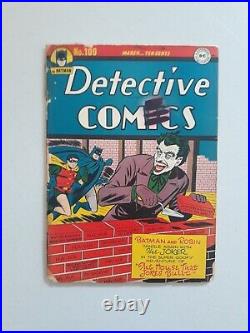 Detective Comics 109 Joker Cover and Story 1946 Golden Age Batman