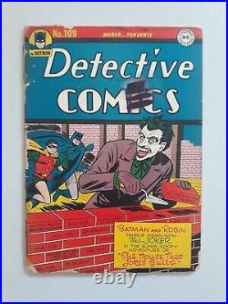 Detective Comics 109 Joker Cover and Story 1946 Golden Age Batman
