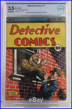 Detective Comics #11 CBCS 3.5 VG- DC 1938 Pre-Batman Rare Golden Age Comic